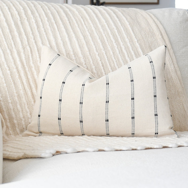 Thai Off-White Lumbar, Rectangle 12"H x 18"W, Off White