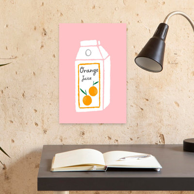 Cute Orange Juice Carton Contemporary Fruit Wall Art