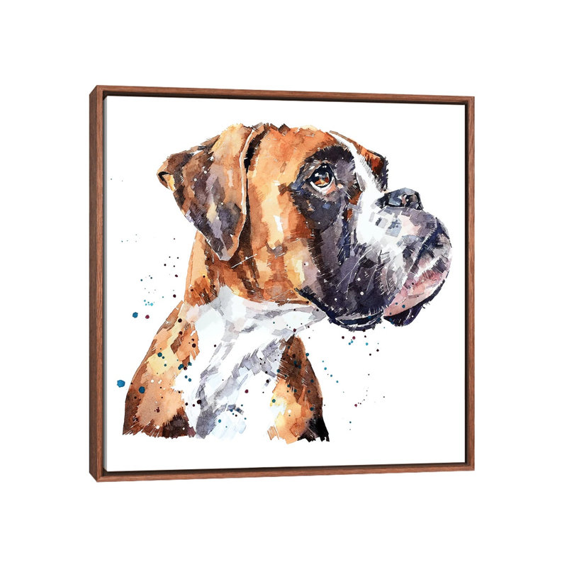 « German boxer » par Edwatercolours-impression, Pas de tapis, H 26 po x l 26 po x P 1,5 po
