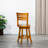 Natural 24" Counter Height Slat Back Swivel Stool With Warm Beige Seat Appealing, Fabric-591052280-591052281