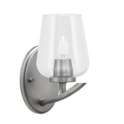 Kurve Downlight Wall Sconce With 5" Clear Bubble Glass