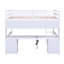 Lit mezzanine double avec bureau et station de charge - Grand lit simple blanc en bois massif avec tiroirs, armoires et tablettes de rangement pour chambre d'enfant