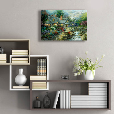  «Country Cottage» par Nicky Boehme, art mural en verre acrylique, 24 po x 16 po
