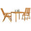 2 - Person Wood Patio Dining Set with Square Table