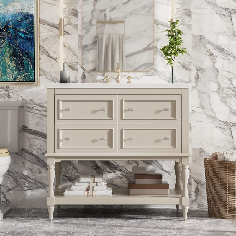36"Bathroom Vanity with Sink Combo Set, Beige