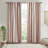 Imani Blush 100% Cotton Boho Tufted Chenille Stripe Lined Single 50x84" Curtain Panel-338305005-313730713