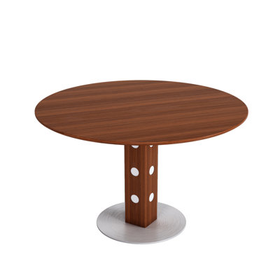 Round Kitchen Table, 43", Walnut Tone, French Country, Seats 4, Real Wood, Wear - Surface Color, Country Style, 2 High Density Panel