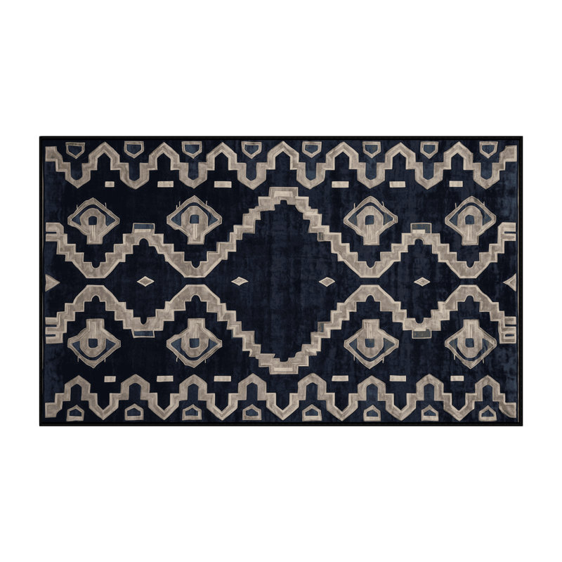 Machine Washable Gray Area Rug, Rectangle 6' x 9'