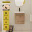 Meuble-lavabo mural de 18 po avec lavabo en céramique et armoire à fermeture en douceur, conception compacte, lavabo pré-percé, charnières en acier inoxydable, poignée en métal, fabrication flottante en contreplaqué moderne, trois couches