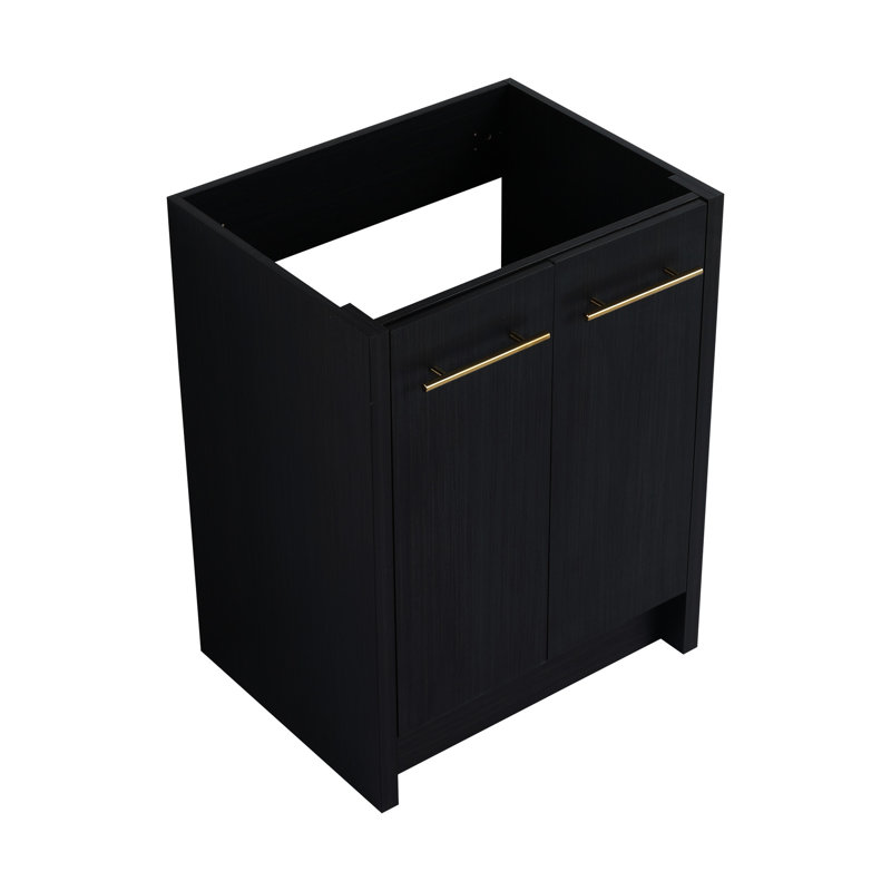 Meuble-lavabo autoportant 24 po - Châtaignier noir avec deux portes 24 po en option