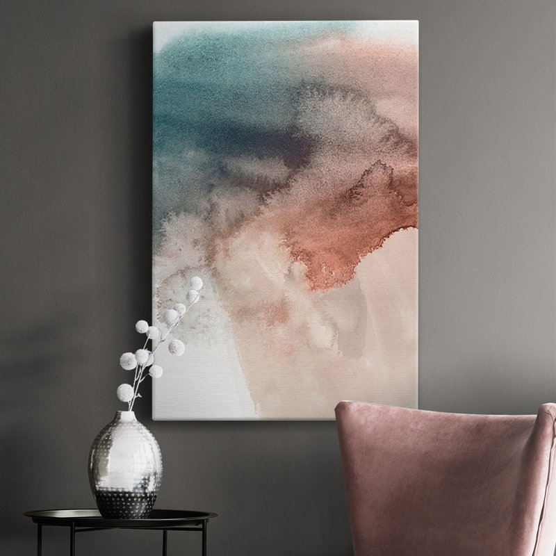 Red Ochre abstrait III sur toile, H 27 po x l 18 po x P 1 po