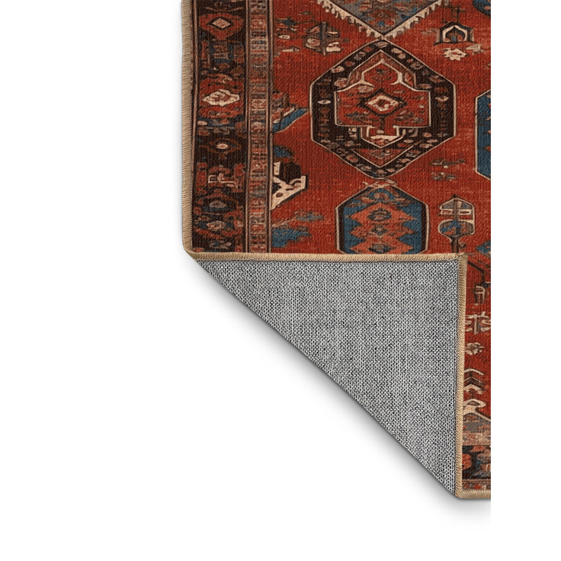 Tapis brun lavable à la machine, Rond 5 pi