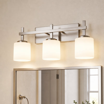 24'' 3-Light Bathroom Vanity Light Fixture with Opal Glass Shades