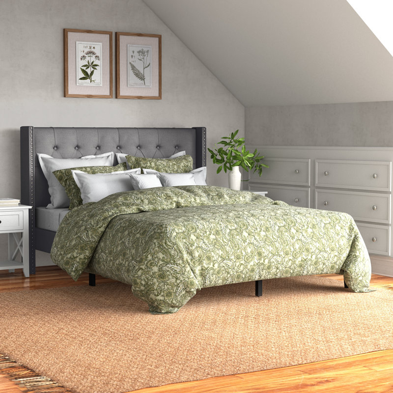 Upholstered Bed Aileen, Dark Grey, Double (4'6)