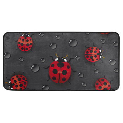 Tapis de cuisine tournesols aquarelles sur fond noir antidérapant tapis de cuisine doux tapis de bain tapis de couloir tapis pour la décoration intérieure, 39 po x 20 po