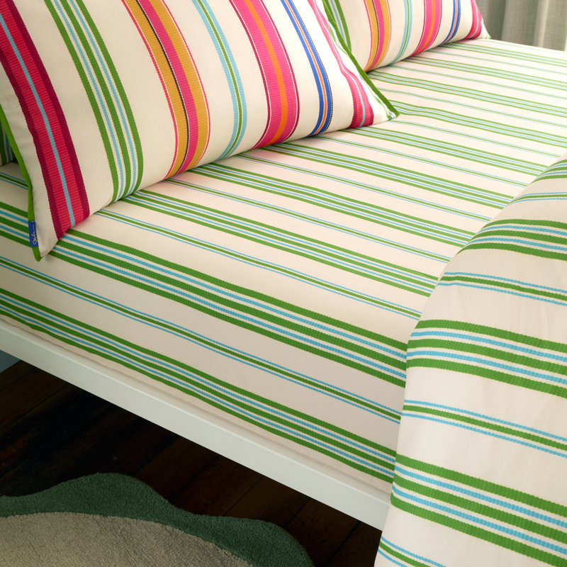 Sophie Stripe 100% Cotton Fitted Sheet, Super King