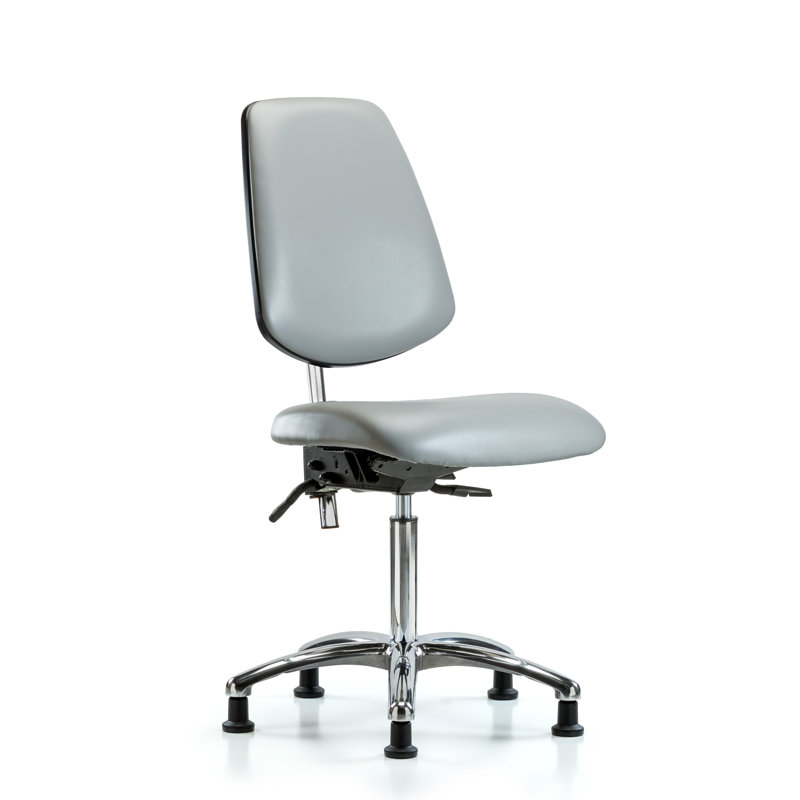 Isabell Vinyl Task Chair, Dove, Glides, Not Included