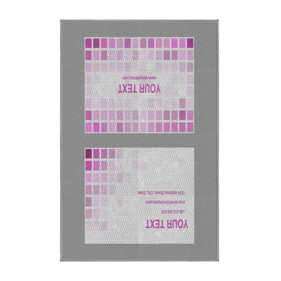 Tissé à la machine à motif géométrique en laine et polyester gris/rose/blanc Tapis décoratif