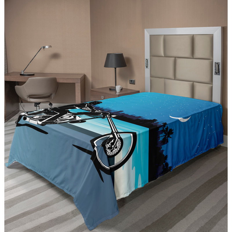 Motif de chopper Ambesonne, Drap plat pour lit simple
