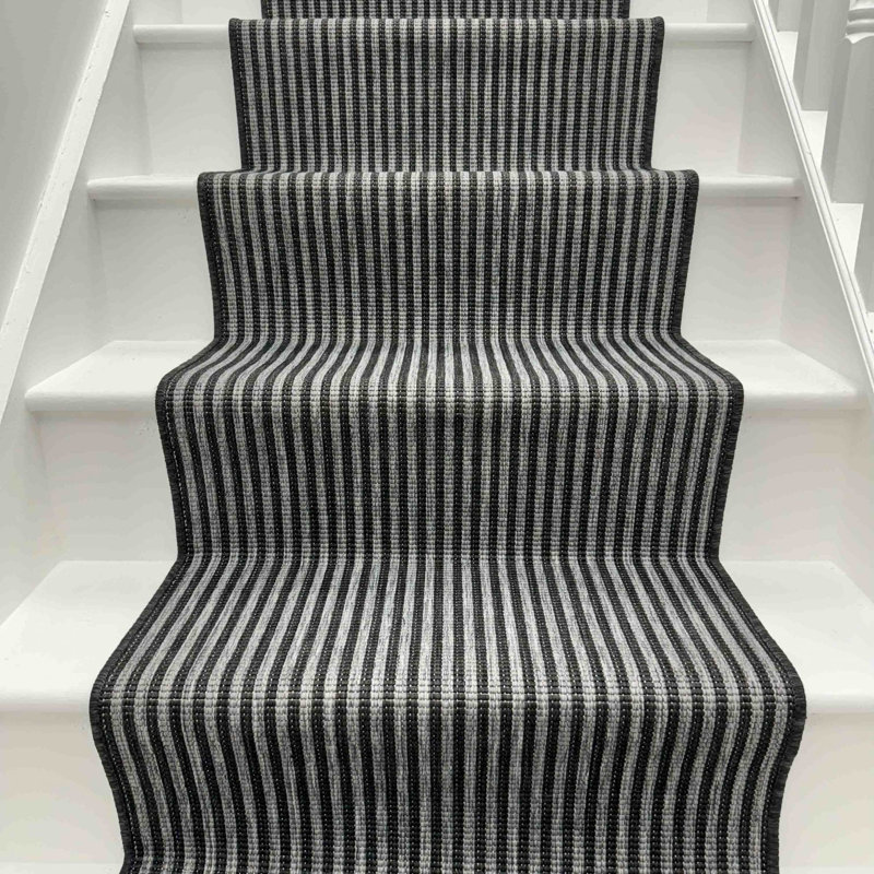 Stair Runner Striped Flatweave Area Rug, Runner 60 x 720 cm