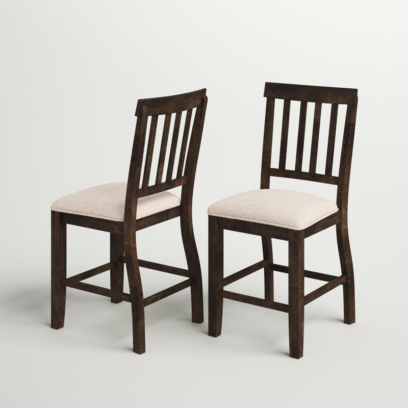 Parthenia Upholstered Counter Stool with Solid Wood Frame