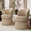 Upholstered Boucle Accent Chair Swivel Armless Barrel Chiar-1722131559