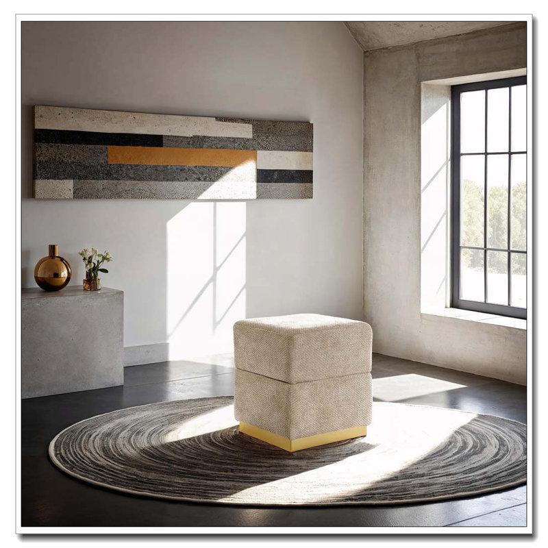 Repose-pieds avec rangement Accent, Gris argenté