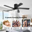 Ventilateur de plafond 48 po à 5 pales en bois massif avec ensemble d'éclairage et télécommande-1252599375-1275035814