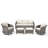 Patio Furniture Set, 5 Pieces Outdoor Conversation Set, All Weather Wicker Patio Furniture