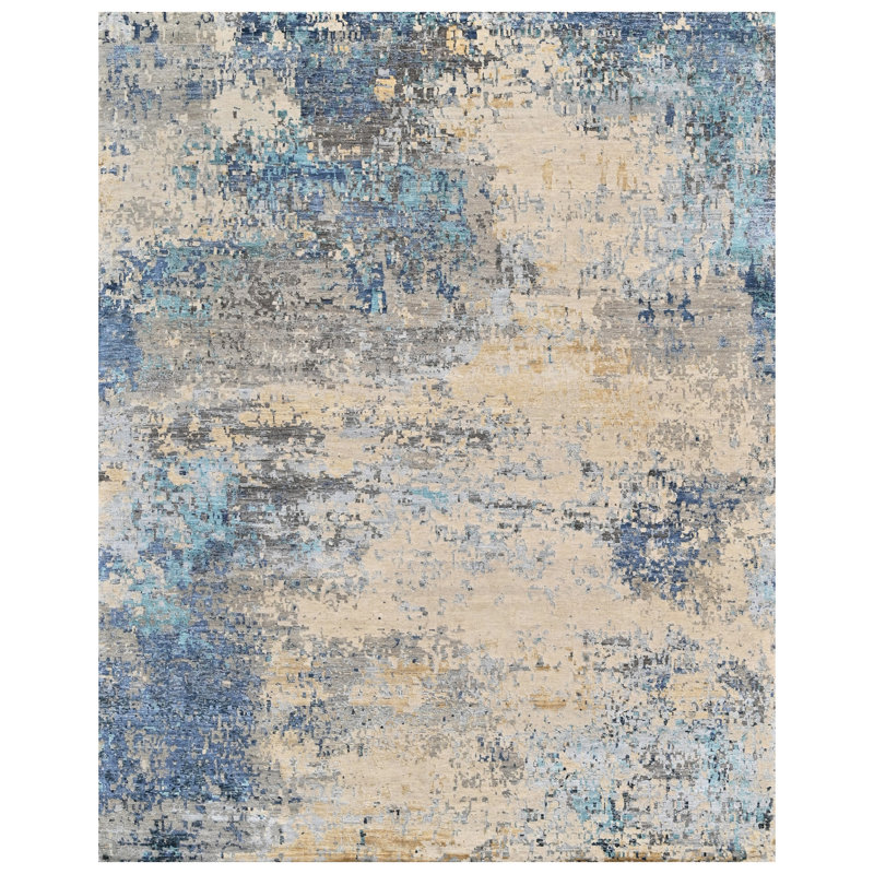Tapis rectangulaire noué à la main, Rectangle de 5 pi x 8 pi