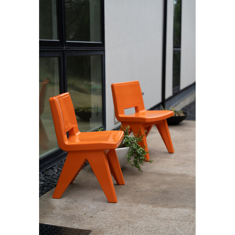 Fresco Outdoor Dining Side Chair, Vintage Orange