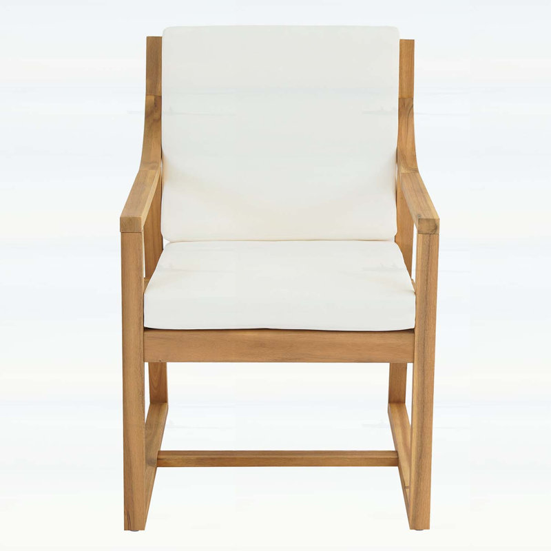 Chaises d'extérieur pour le patio, la cour et le jardin en bois durable, White, Light Teak
