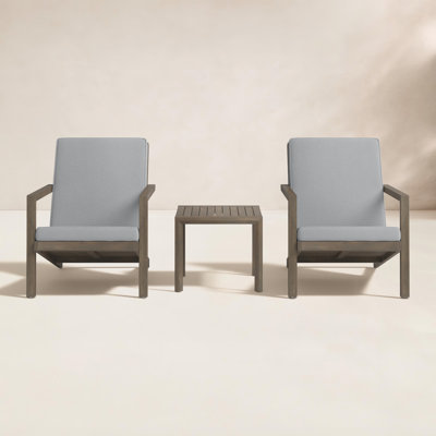 Aubrieana 2-Person Acacia Wood Seating Group with Cushions