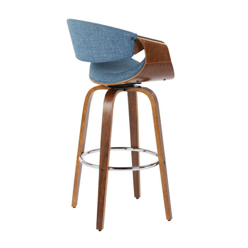Tabouret de bar Mid-Century, Bleu