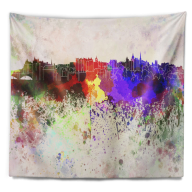 Tapisserie d'édimbourg Cityscape, H 68 po x l 80 po