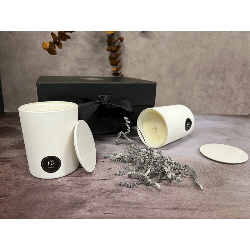 Ensemble-cadeau de bougie Gardenia, Blanc brillant