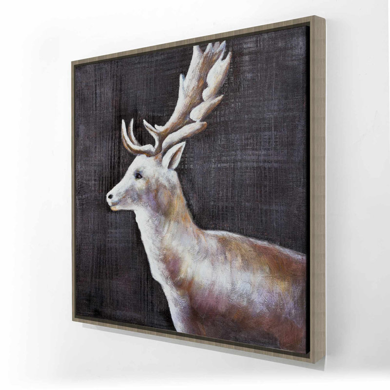 Vue de profil de cerf dans le noir - Toile des Fêtes contemporaines