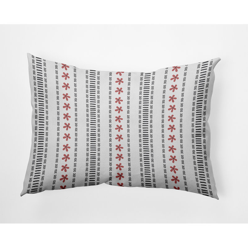 Reversible Throw Pillow, Pink/Gray Striped