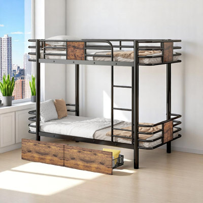 Twin Xl Metal Bunk Bed With Storage
