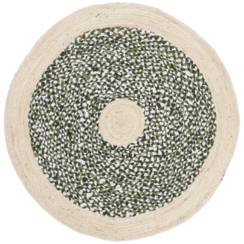 Zeitler Hand Woven Jute, Cotton Rug, Round 3'