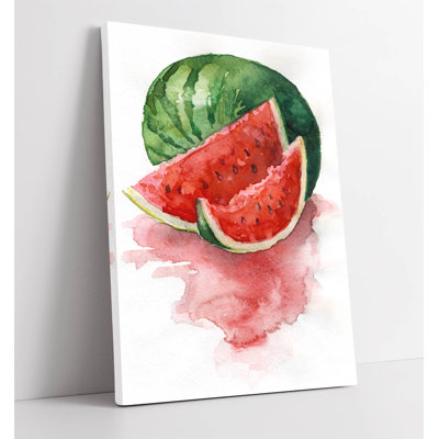 Watercolour juicy watermelon fruit Canvas Wall Art Print Picture