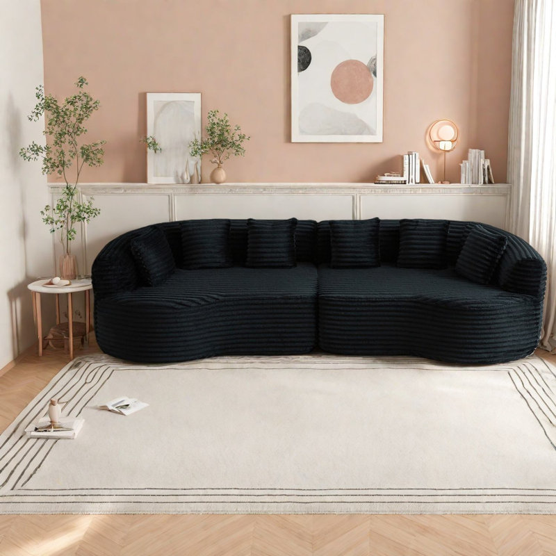 Compression Cloud Sectionals, 111.5 Inch Corduroy Modern Sofa For Home