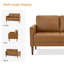Faux Leather Upholstered Loveseat with Solid Wood Legs-128778693