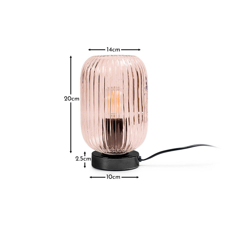 Showstead Table Lamp, Black, Pink