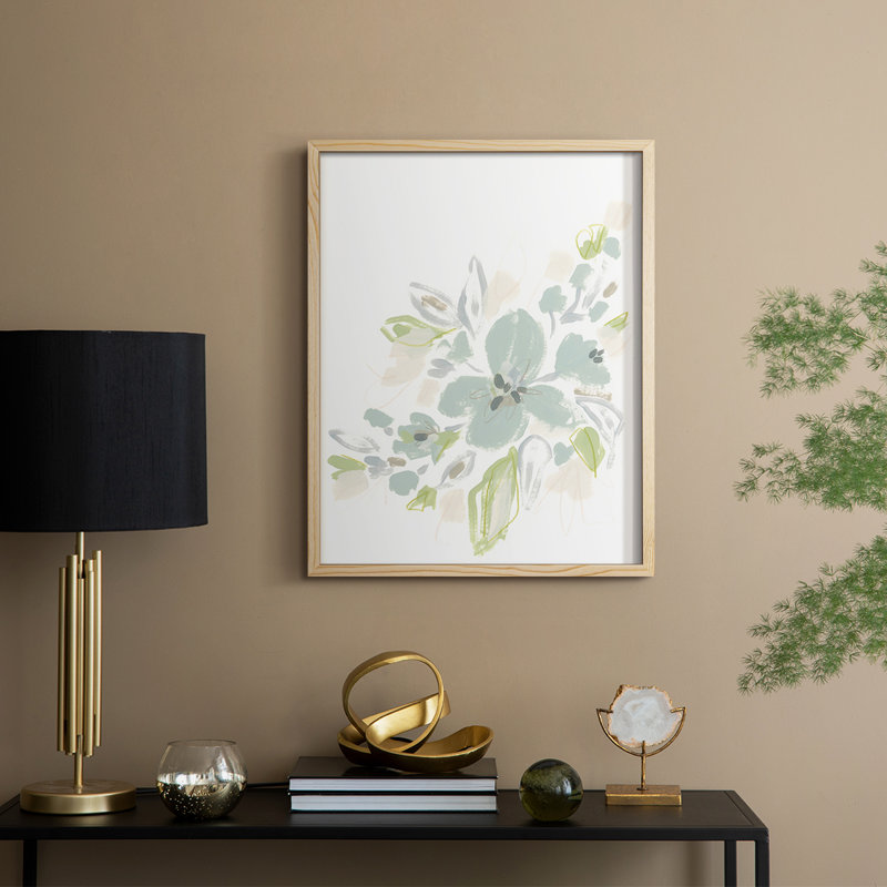 «Seafoam Petals II», reproduction encadrée - bois massif, Naturel, H 30 po x l 24 po