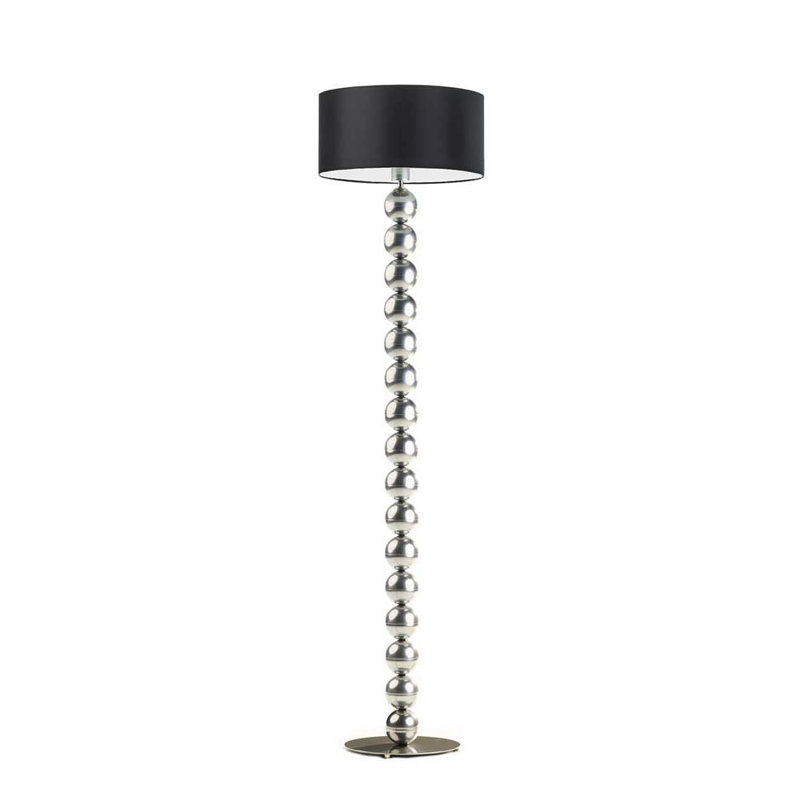 Moody 158cm Traditional Floor Lamp, Black, Silver