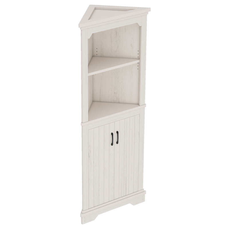 Grande armoire d'angle avec portes pour le salon, la salle de bain, la salle à manger ou la cuisine, beige, Beige