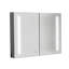 Armoire à pharmacie 40 po x 30 po à DEL pour la salle de bain, miroir, brouillard, éclairage à intensité variable, 3 options de couleur, tablette ajustable avec loupe intégrée, armoire lumineuse pour la salle de bain, à intensité variable, aluminium