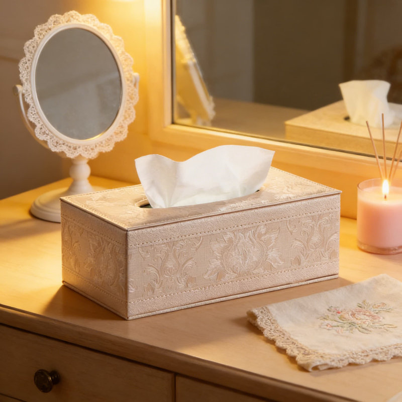 Couvercle de boîte à mouchoirs en cuir PU avec fermeture magnétique - Porte-serviette décoratif pour la maison, le bureau et la voiture
