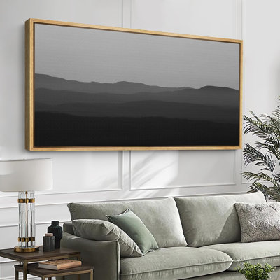 Minimaliste, paysage minimaliste, couches de montagnes monochromes